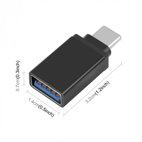 Adaptateur de transmission de données HAWEEL USB-C / Type-C mâle vers USB 3.0 femelle OTG (noir) SH029B538-06