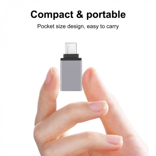 Adaptateur de transmission de données HAWEEL USB-C / Type-C mâle vers USB 3.0 femelle OTG (gris) SH029H1288-06