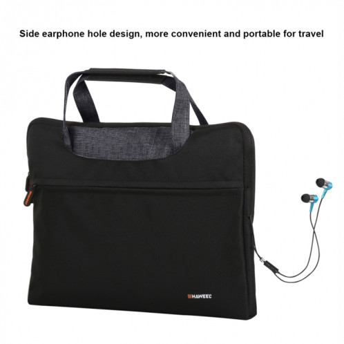 HAWEEL 13.3 pouces Zipper Handheld Laptop Bag, pour Macbook, Samsung, Lenovo, Sony, DELL Alienware, CHUWI, ASUS, HP, 13,3 pouces et ci-dessous Ordinateurs portables (Noir) SH113B1746-019
