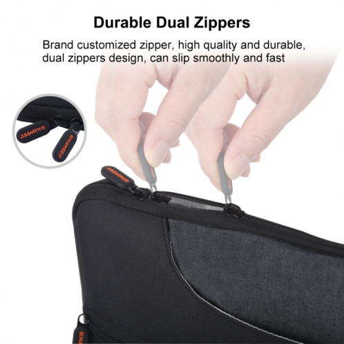 HAWEEL 13.3 pouces Zipper Handheld Laptop Bag, pour Macbook, Samsung, Lenovo, Sony, DELL Alienware, CHUWI, ASUS, HP, 13,3 pouces et ci-dessous Ordinateurs portables (Noir) SH113B1746-019