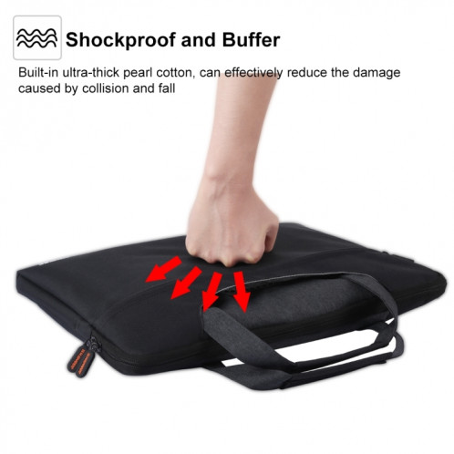 HAWEEL 13.3 pouces Zipper Handheld Laptop Bag, pour Macbook, Samsung, Lenovo, Sony, DELL Alienware, CHUWI, ASUS, HP, 13,3 pouces et ci-dessous Ordinateurs portables (Noir) SH113B1746-019