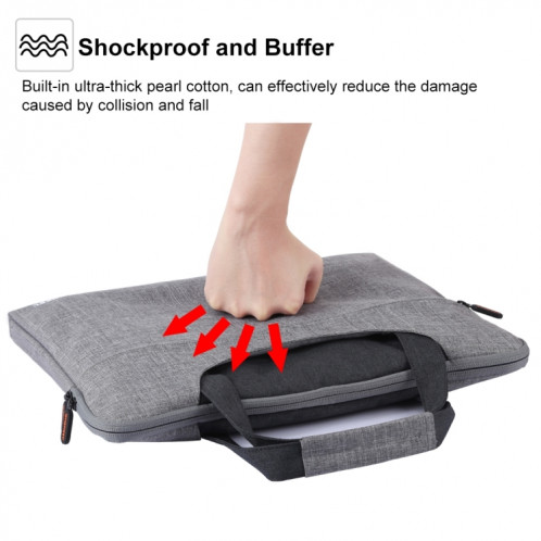 HAWEEL 13.3 pouces Zipper Handheld Laptop Bag, pour Macbook, Samsung, Lenovo, Sony, Dell Alienware, CHUWI, ASUS, HP, 13,3 pouces et ci-dessous Ordinateurs portables (Gris) SH113H551-019