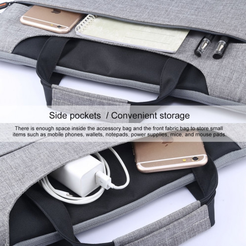 HAWEEL 15,6 pouces Zipper Shoulder poche ordinateur portable sac, pour Macbook, Samsung, Lenovo, Sony, DELL Alienware, CHUWI, ASUS, HP, 15,6 pouces et ci-dessous Ordinateurs portables (Gris) SH115H448-017