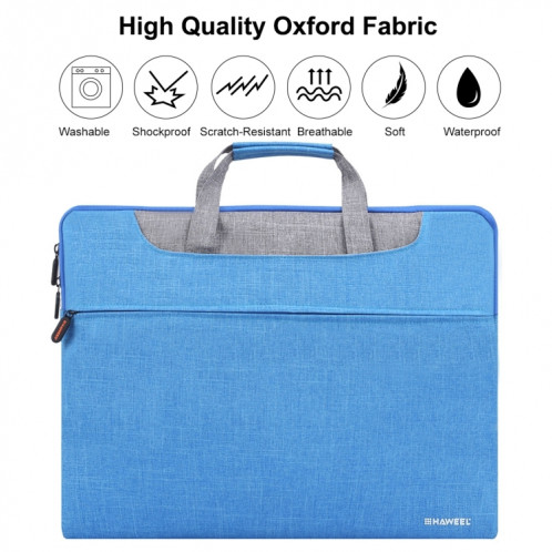 HAWEEL 15,6 pouces Zipper épaule ordinateur portable sac pour ordinateur portable, pour Macbook, Samsung, Lenovo, Sony, DELL Alienware, CHUWI, ASUS, HP, 15,6 pouces et ci-dessous ordinateurs portables (Bleu) SH115L1119-017