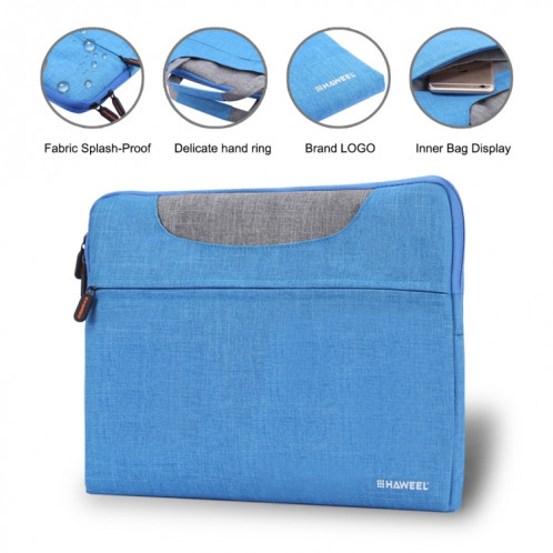 HAWEEL 15,6 pouces Zipper épaule ordinateur portable sac pour ordinateur portable, pour Macbook, Samsung, Lenovo, Sony, DELL Alienware, CHUWI, ASUS, HP, 15,6 pouces et ci-dessous ordinateurs portables (Bleu) SH115L1119-017