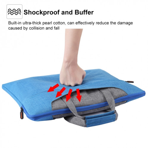 HAWEEL 15,6 pouces Zipper épaule ordinateur portable sac pour ordinateur portable, pour Macbook, Samsung, Lenovo, Sony, DELL Alienware, CHUWI, ASUS, HP, 15,6 pouces et ci-dessous ordinateurs portables (Bleu) SH115L1119-017