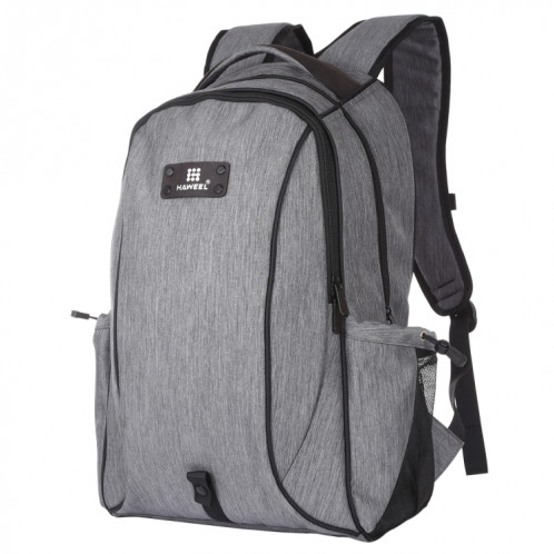 HAWEEL 14W pliable amovible énergie solaire extérieure toile portable double épaule sac à dos pour ordinateur portable, sortie USB: 5V 2.1A Max (gris) SH123H1429-010