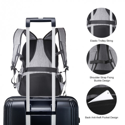 HAWEEL Sac à dos pour ordinateur portable extérieur en toile à double épaule (gris) SH161H608-09