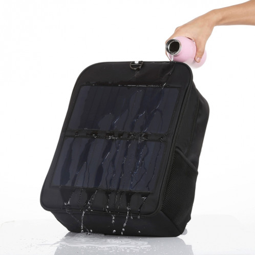 HAWEEL Sac à dos pour ordinateur portable à panneau solaire 14W avec poignée et port de charge USB 5V / 2.1A Max (noir) SH180B777-017