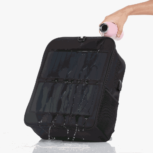 HAWEEL Sac à dos pour ordinateur portable à panneau solaire 14W avec poignée et port de charge USB 5V / 2.1A Max (noir) SH180B777-017