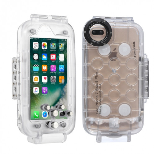 HAWEEL pour iPhone 8 Plus & 7 Plus 40m / 130ft Imperméable À L'eau Boîtier de Plongée Sous-Marine (Transparent) SH503T23-019