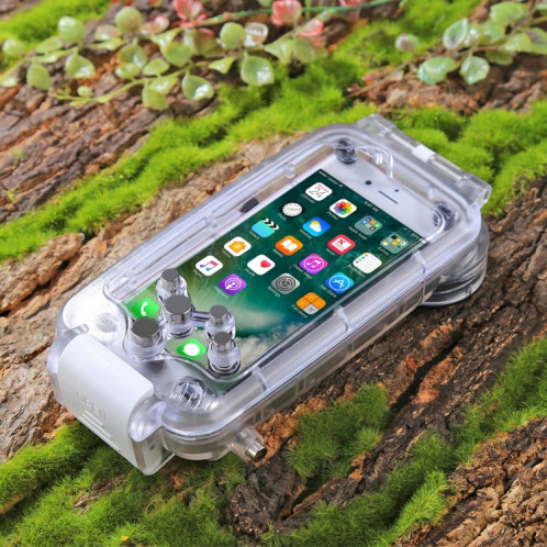 HAWEEL pour iPhone 8 Plus & 7 Plus 40m / 130ft Imperméable À L'eau Boîtier de Plongée Sous-Marine (Transparent) SH503T23-019