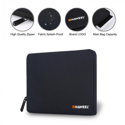 HAWEEL 7.9 pouces étui à douille Zipper porte-documents sac de transport, pour iPad mini 4 / iPad mini 3 / iPad mini 2 / iPad mini, Galaxy, Lenovo, Sony, Xiaomi, Huawei 7,9 pouces comprimés (noir) SH807B1424-011