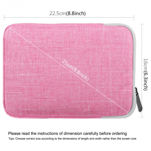 HAWEEL 7.9 pouces étui à manches Zipper porte-documents sac de transport, pour iPad mini 4 / iPad mini 3 / iPad mini 2 / iPad mini, Galaxy, Lenovo, Sony, Xiaomi, Huawei 7,9 pouces comprimés (rose) SH807F1962-011