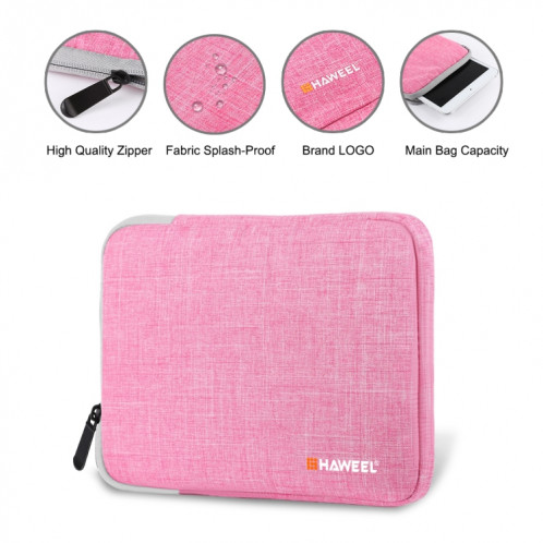 HAWEEL 7.9 pouces étui à manches Zipper porte-documents sac de transport, pour iPad mini 4 / iPad mini 3 / iPad mini 2 / iPad mini, Galaxy, Lenovo, Sony, Xiaomi, Huawei 7,9 pouces comprimés (rose) SH807F1962-011