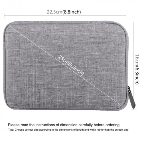 HAWEEL 7.9 pouces étui à manches Zipper porte-documents sac de transport, pour iPad mini 4 / iPad mini 3 / iPad mini 2 / iPad mini, Galaxy, Lenovo, Sony, Xiaomi, Huawei 7,9 pouces comprimés (gris) SH807H1706-011