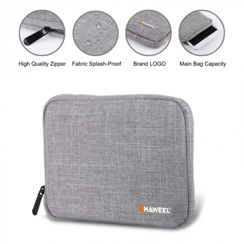 HAWEEL 7.9 pouces étui à manches Zipper porte-documents sac de transport, pour iPad mini 4 / iPad mini 3 / iPad mini 2 / iPad mini, Galaxy, Lenovo, Sony, Xiaomi, Huawei 7,9 pouces comprimés (gris) SH807H1706-011