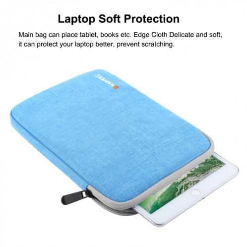 HAWEEL 7.9 pouces étui à manches Zipper porte-documents sac de transport, pour iPad mini 4 / iPad mini 3 / iPad mini 2 / iPad mini, Galaxy, Lenovo, Sony, Xiaomi, Huawei 7,9 pouces comprimés (bleu) SH807L933-011