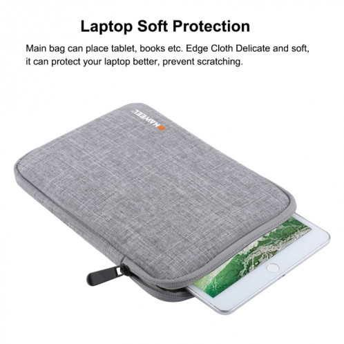 Housse de transport HAWEEL 9,7 pouces Sleeve Case Mallette, pour iPad 9,7 pouces / iPad Pro 9,7 pouces, Galaxy, Lenovo, Sony, Xiaomi, tablettes Huawei 9,7 pouces (gris) SH809H1407-011