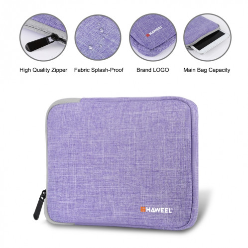 Housse de transport HAWEEL 9,7 pouces Sleeve Case Mallette, pour iPad 9,7 pouces / iPad Pro 9,7 pouces, Galaxy, Lenovo, Sony, Xiaomi, tablettes Huawei 9,7 pouces (Violet) SH809P1095-011