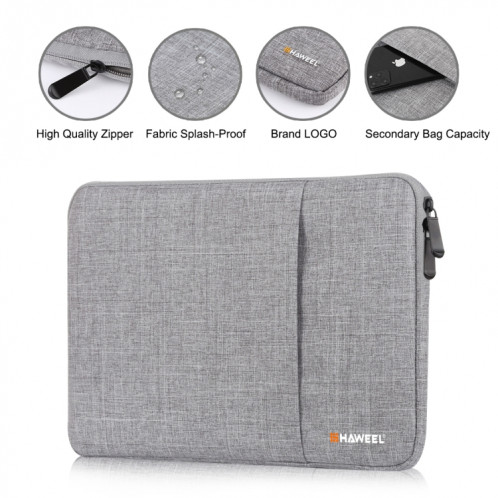 HAWEEL 11 pouces étui à douille Zipper porte-documents sac de transport, pour Macbook, Samsung, Lenovo, Sony, Dell Alienware, CHUWI, ASUS, HP, 11 pouces et ci-dessous Ordinateurs portables / tablettes (Gris) SH811H1237-012