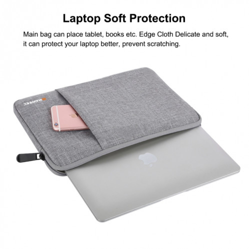 HAWEEL 11 pouces étui à douille Zipper porte-documents sac de transport, pour Macbook, Samsung, Lenovo, Sony, Dell Alienware, CHUWI, ASUS, HP, 11 pouces et ci-dessous Ordinateurs portables / tablettes (Gris) SH811H1237-012