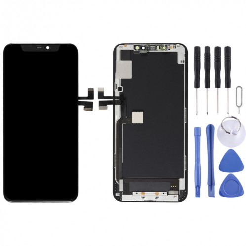 Écran LCD matériel OLED et numériseur complet avec cadre pour iPhone 11 Pro Max (noir) SH001B149-05