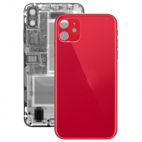 Cache arrière de la batterie en verre pour iPhone 11 (rouge) SH21RL1249-04