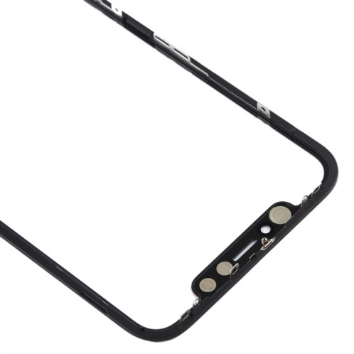 Lentille en verre extérieur de l'écran avant avec cadre et adhésif OCA optiquement transparent pour iPhone 11 (noir) SH048B1856-06