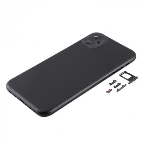 Couvercle arrière du boîtier avec plateau de la carte SIM, touches latérales et objectif de la caméra pour iPhone 11 (noir) SH059B1995-06