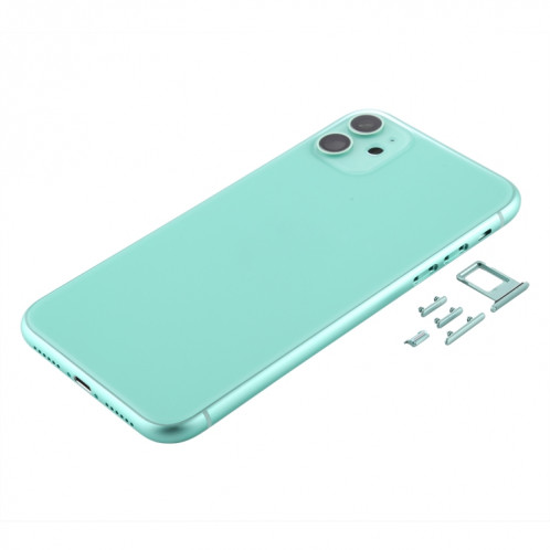 Couvercle arrière du boîtier avec plateau pour carte SIM, touches latérales et objectif de l'appareil photo pour iPhone 11 (vert) SH059G1436-06