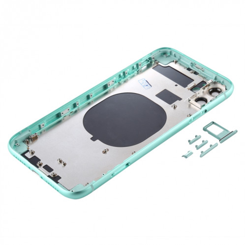 Couvercle arrière du boîtier avec plateau pour carte SIM, touches latérales et objectif de l'appareil photo pour iPhone 11 (vert) SH059G1436-06