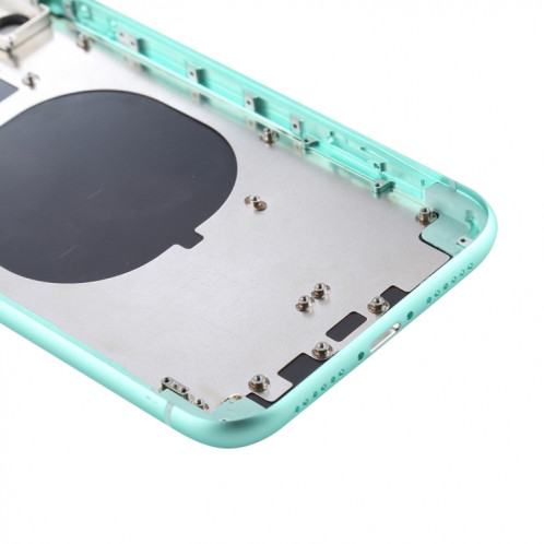 Couvercle arrière du boîtier avec plateau pour carte SIM, touches latérales et objectif de l'appareil photo pour iPhone 11 (vert) SH059G1436-06