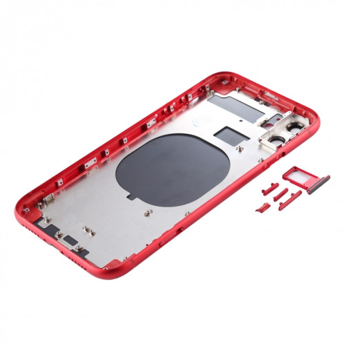 Couvercle arrière du boîtier avec plateau pour carte SIM, touches latérales et objectif de caméra pour iPhone 11 (rouge) SH059R1121-06