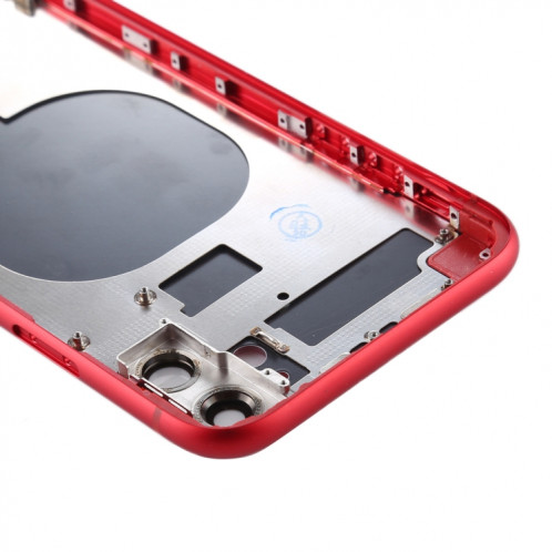 Couvercle arrière du boîtier avec plateau pour carte SIM, touches latérales et objectif de caméra pour iPhone 11 (rouge) SH059R1121-06