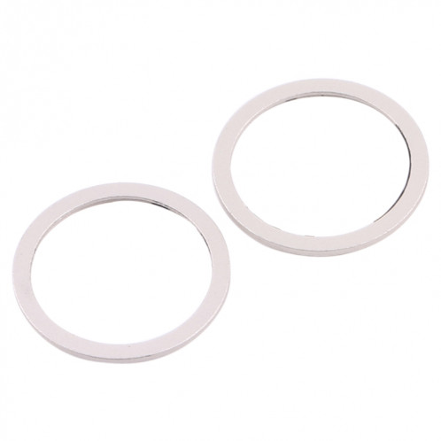 Anneau de protection en métal pour objectif en verre de caméra arrière 2 PCS pour iPhone 12 (blanc) SH012W512-03