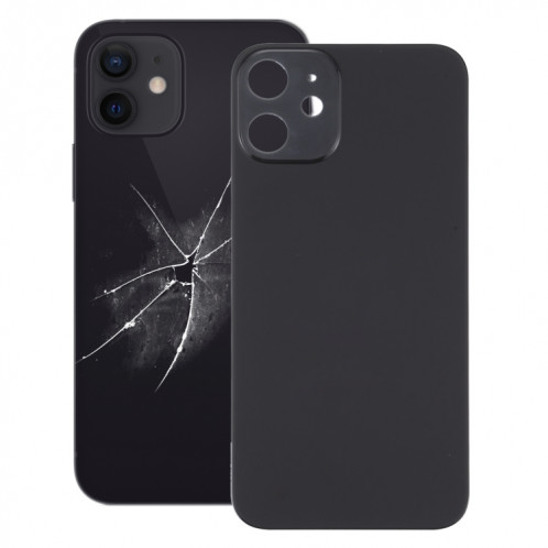 Couvercle de batterie arrière à grand trou de caméra de remplacement facile pour iPhone 12 (noir) SH20BL104-06
