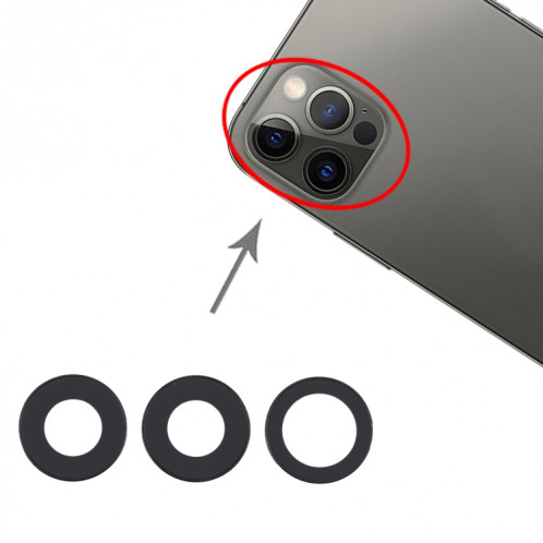 Cache d'objectif de caméra pour iPhone 12 Pro (noir) SH034B1693-04