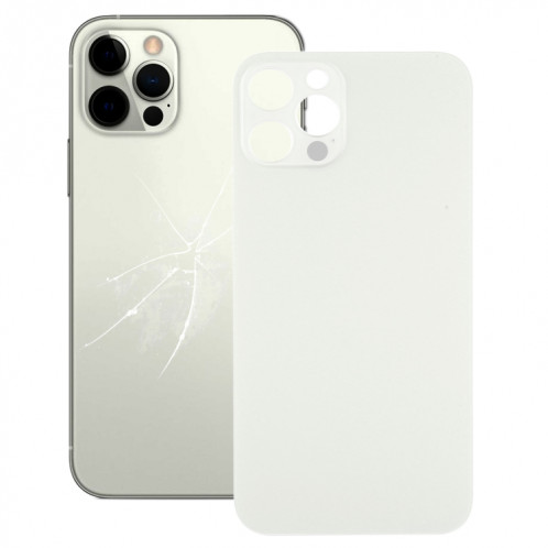 Couvercle de batterie arrière à grand trou de caméra de remplacement facile pour iPhone 12 Pro (blanc) SH40WL646-06