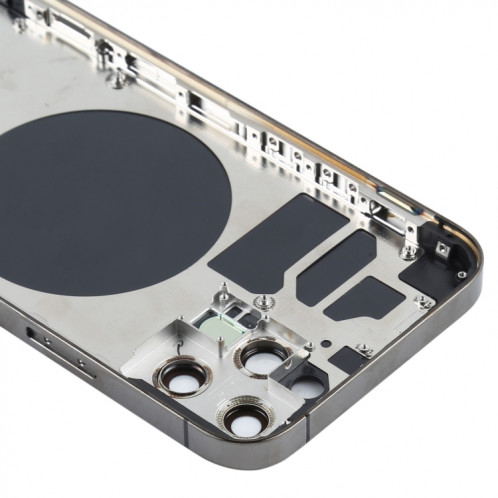 Couvercle arrière du boîtier avec plateau de la carte SIM, touches latérales et objectif de l'appareil photo pour iPhone 12 Pro (noir) SH77BL751-06