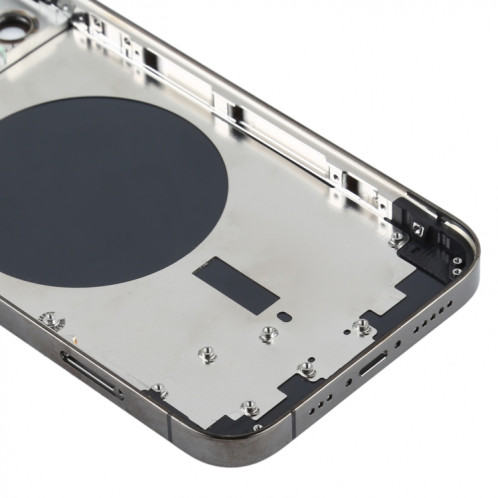 Couvercle arrière du boîtier avec plateau de la carte SIM, touches latérales et objectif de l'appareil photo pour iPhone 12 Pro (noir) SH77BL751-06