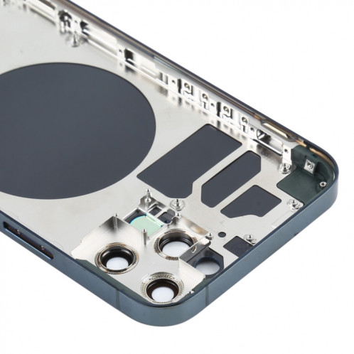 Couvercle arrière du boîtier avec plateau pour carte SIM, touches latérales et objectif de l'appareil photo pour iPhone 12 Pro (bleu) SH77DL398-06