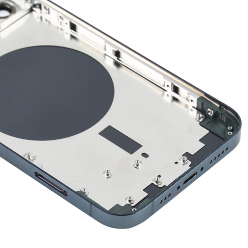 Couvercle arrière du boîtier avec plateau pour carte SIM, touches latérales et objectif de l'appareil photo pour iPhone 12 Pro (bleu) SH77DL398-06