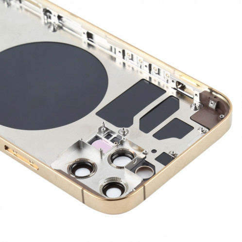 Couvercle arrière du boîtier avec plateau pour carte SIM, touches latérales et objectif de l'appareil photo pour iPhone 12 Pro (or) SH77JL1220-06