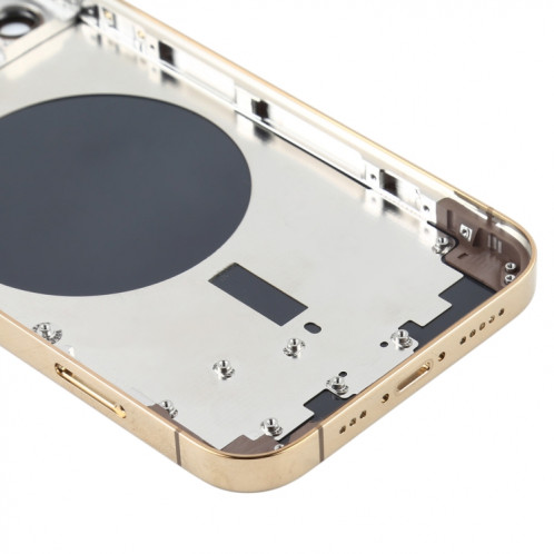 Couvercle arrière du boîtier avec plateau pour carte SIM, touches latérales et objectif de l'appareil photo pour iPhone 12 Pro (or) SH77JL1220-06