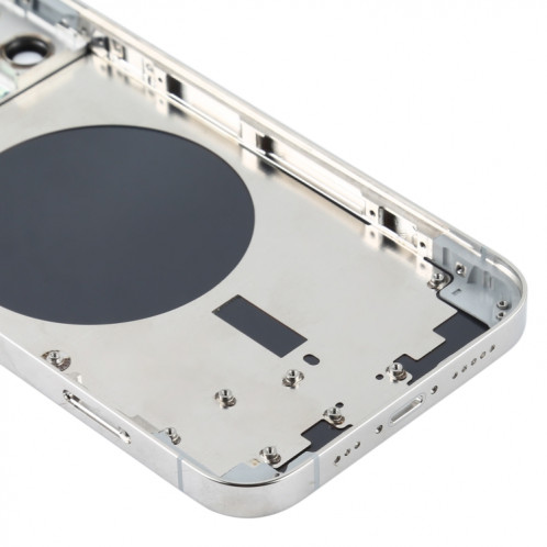 Couvercle arrière du boîtier avec plateau de la carte SIM, touches latérales et objectif de l'appareil photo pour iPhone 12 Pro (blanc) SH77WL1033-06