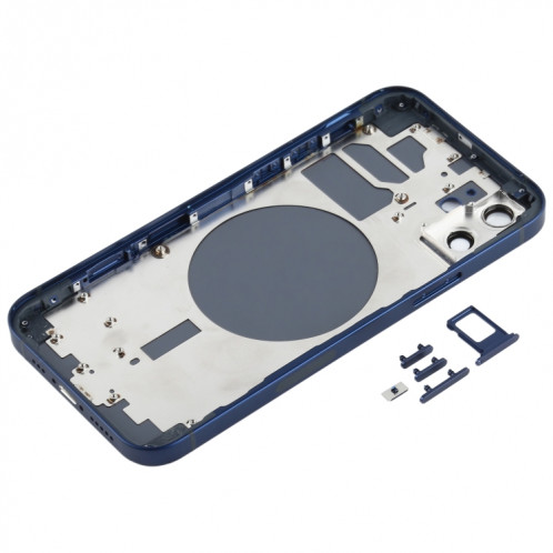 Couvercle arrière du boîtier avec plateau pour carte SIM, touches latérales et objectif de l'appareil photo pour iPhone 12 (bleu) SH78DL414-06