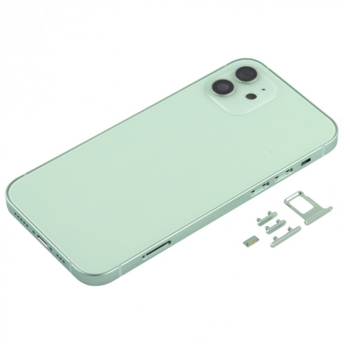 Couvercle arrière du boîtier avec plateau pour carte SIM, touches latérales et objectif de l'appareil photo pour iPhone 12 (vert) SH78GL935-06