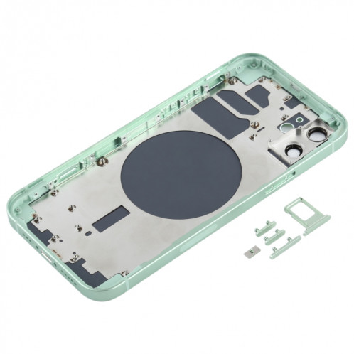 Couvercle arrière du boîtier avec plateau pour carte SIM, touches latérales et objectif de l'appareil photo pour iPhone 12 (vert) SH78GL935-06
