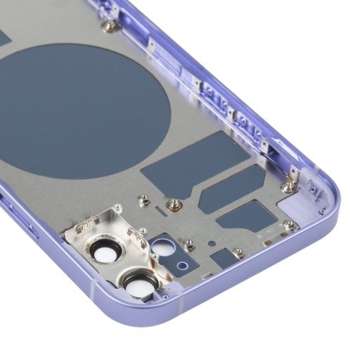 Housse de boîtier arrière avec plateau de carte SIM et lentille de caméra pour iPhone 12 (violet) SH78PL190-06